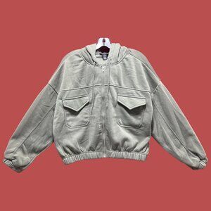 Love Mood - Women's Long Sleeve Hooded Sweat - Olive Green - Large